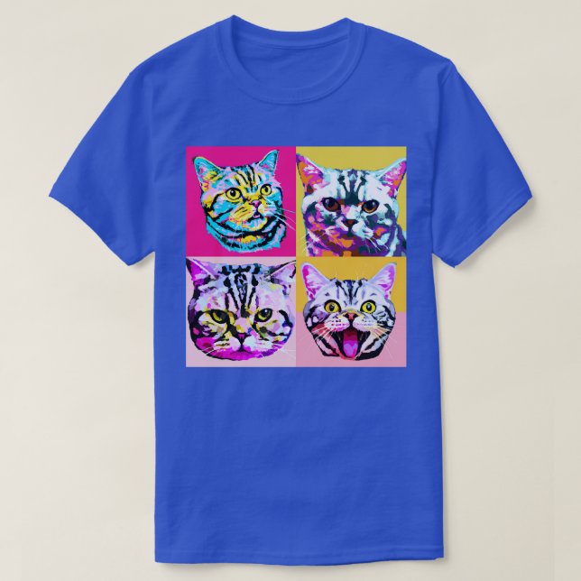 American Shorthair Art Cat Lover Gift T-Shirt (Design Front)