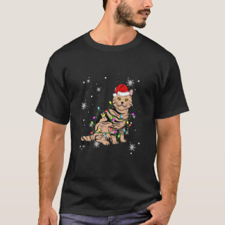 American Shorthair Cat Christmas Lights Christmas  T-Shirt