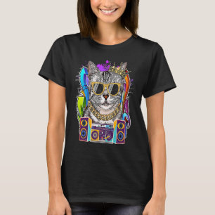 American Shorthair Cat Hip Hop 90s Rap Music T-Shirt