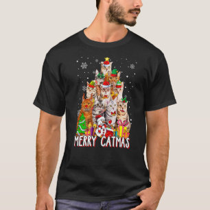 American Shorthair Cat Merry Catmas Christmas Tree T-Shirt