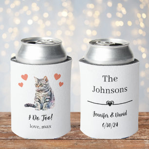 American Shorthair Cat Wedding Can Cooler Favour