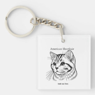 American Shorthair Key Ring