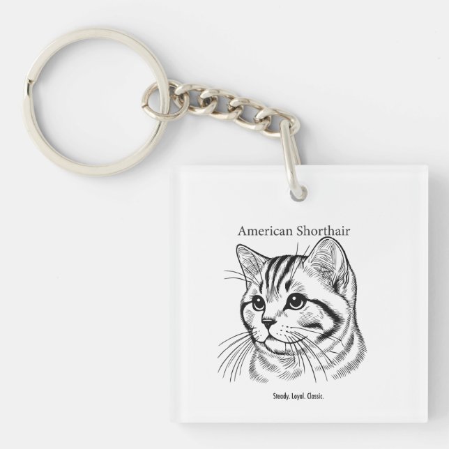 American Shorthair Key Ring (Front)