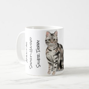 American Shorthair Silver Tabby Cat Coffee Mug