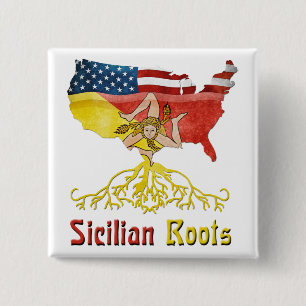 American Sicilian Roots Pin Badge
