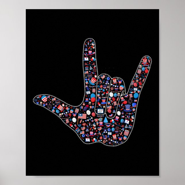 American Sign Language 4th Of July  (Front)