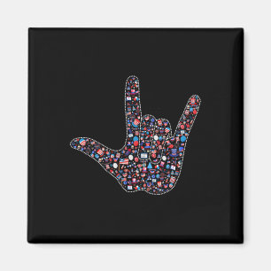 American Sign Language 4th Of July Magnet