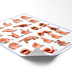 American Sign Language Alphabet, ASL Deaf Poster