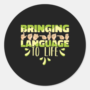 American Sign Language Asl Bringing Language To Li Classic Round Sticker