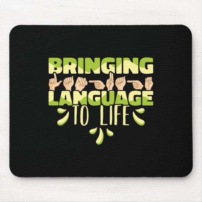 American Sign Language Asl Bringing Language To Li Mouse Pad (Front)
