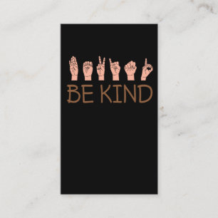 American Sign Language ASL Interpreter Kind Business Card