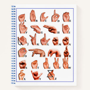 American Sign Language Deaf Alphabet, Learn ASL Notebook