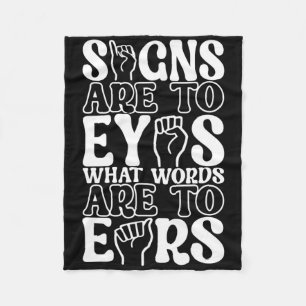 American Sign Language Deaf Awareness 12  Fleece Blanket