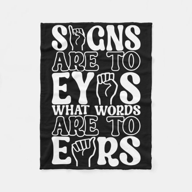 American Sign Language Deaf Awareness 12  Fleece Blanket (Front)