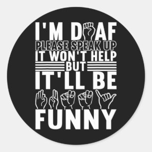 American Sign Language Deaf Awareness 13 Classic Round Sticker