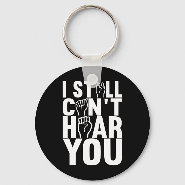 American Sign Language Deaf Awareness 15  Key Ring (Front)