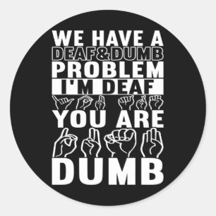 American Sign Language Deaf Awareness 16 Classic Round Sticker