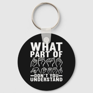 American Sign Language Deaf Awareness 17 Key Ring