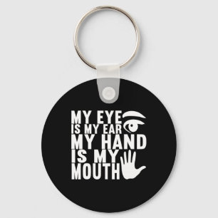 American Sign Language Deaf Awareness 18 Key Ring