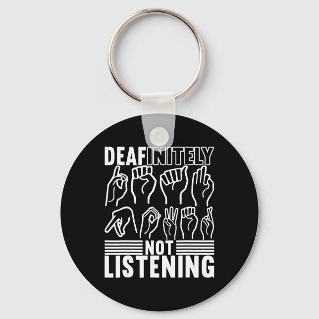 American Sign Language Deaf Awareness 1  Key Ring (Front)