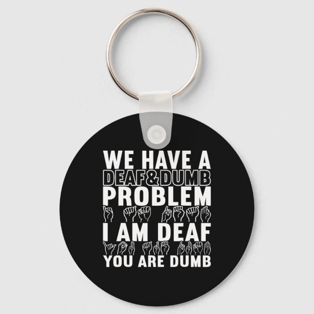 American Sign Language Deaf Awareness 20  Key Ring (Front)