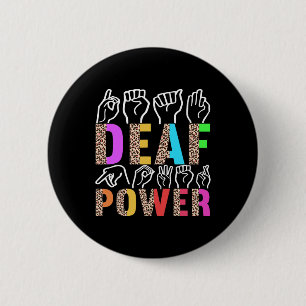 American Sign Language Deaf Awareness 3 6 Cm Round Badge