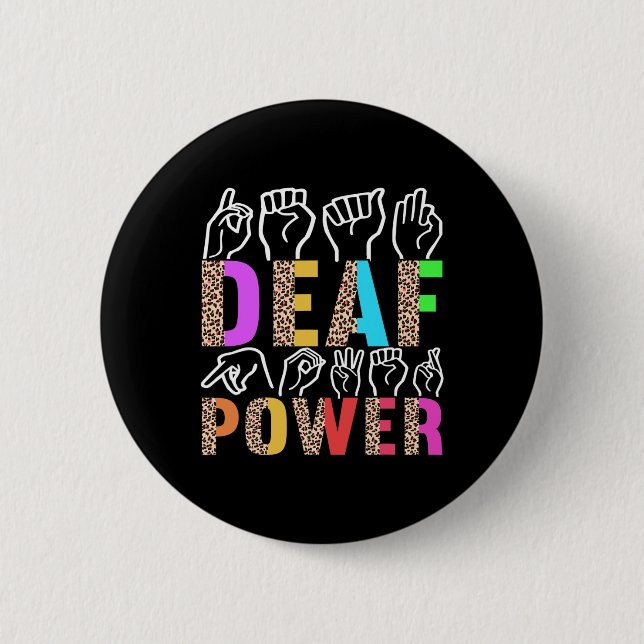 American Sign Language Deaf Awareness 3  6 Cm Round Badge (Front)