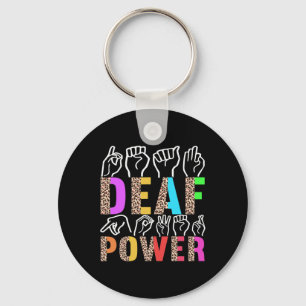 American Sign Language Deaf Awareness 3  Key Ring