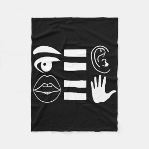 American Sign Language Deaf Awareness 6  Fleece Blanket