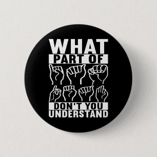 American Sign Language Deaf Awareness 7 6 Cm Round Badge