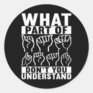 American Sign Language Deaf Awareness 7 Classic Round Sticker