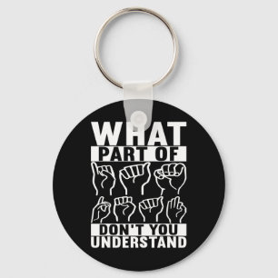 American Sign Language Deaf Awareness 7 Key Ring