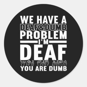 American Sign Language Deaf Awareness 8 Classic Round Sticker