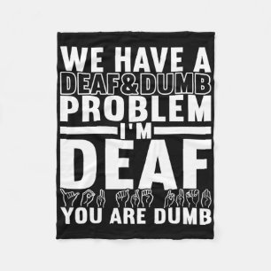 American Sign Language Deaf Awareness 8  Fleece Blanket
