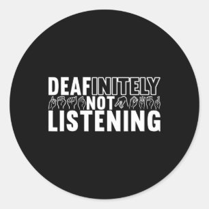 American Sign Language Deaf Awareness 9 Classic Round Sticker