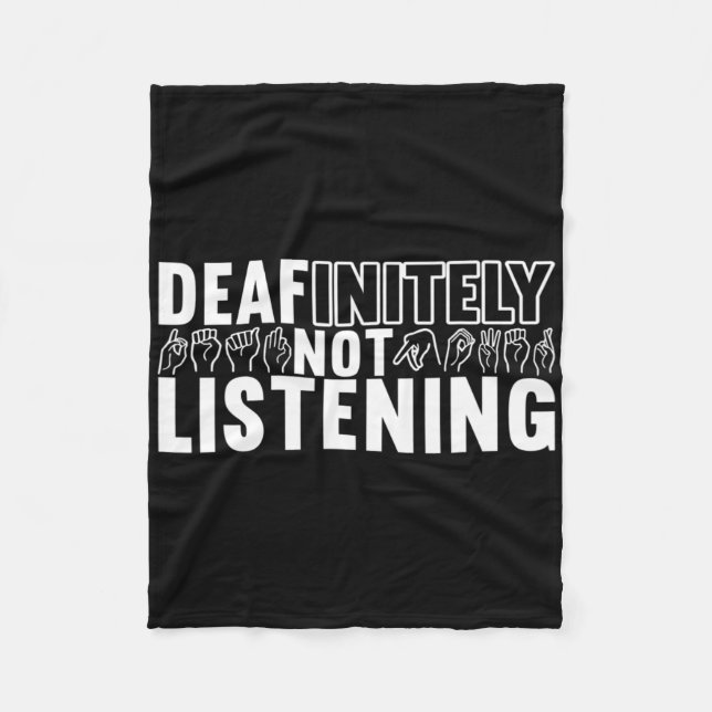 American Sign Language Deaf Awareness 9  Fleece Blanket (Front)