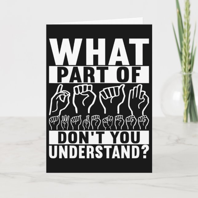 American Sign Language Deaf Awareness  Card (Front)