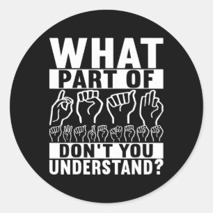 American Sign Language Deaf Awareness Classic Round Sticker