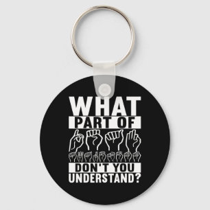 American Sign Language Deaf Awareness Key Ring