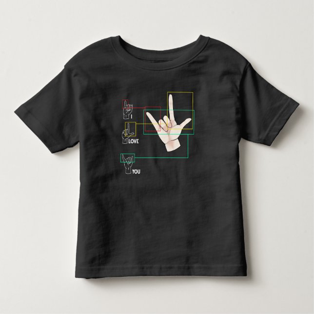 American Sign Language Hand Sign ASL I Love You Toddler T-Shirt (Front)