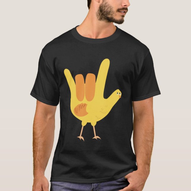 American Sign Language I Love You Chick  Kids T-Shirt (Front)