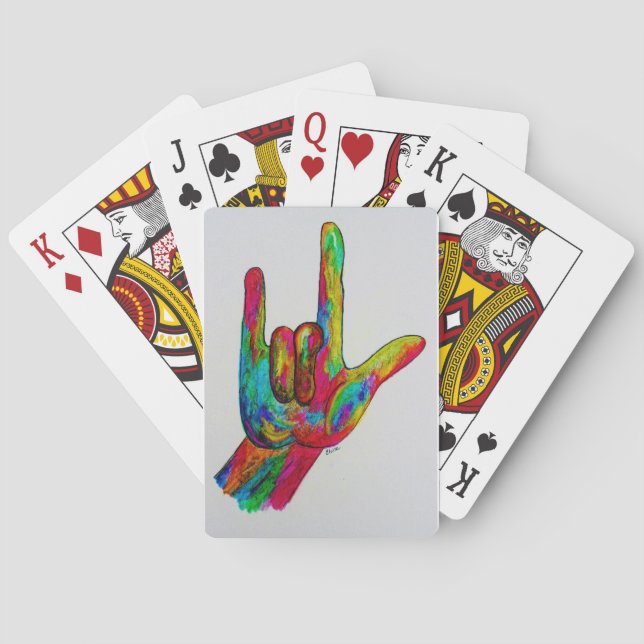 American Sign Language I LOVE YOU Playing Cards (Back)