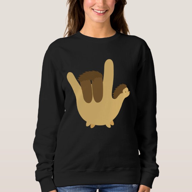 American Sign Language I Love You Valentines  Kid Sweatshirt (Front)