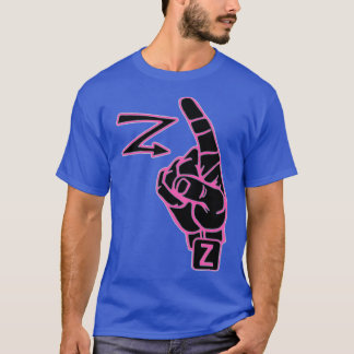 American sign language Letter Z pink colour girls T-Shirt