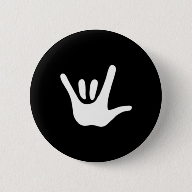 American Sign Language Love ASL Deaf Awareness  6 Cm Round Badge (Front)
