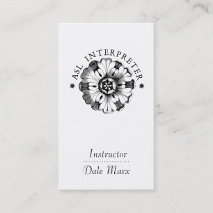 American Sign Language Motif Instructor Business Card