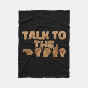 American Sign Language Talk To The Hands 1  Fleece Blanket
