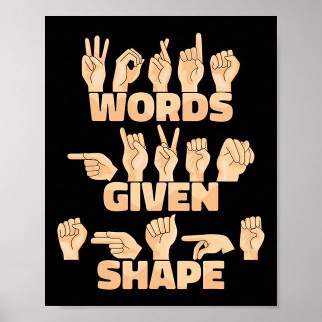 American Sign Language Words Given Shape  (Front)