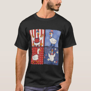 American Silly-goose 4th Of July Geese Girly Usa P T-Shirt