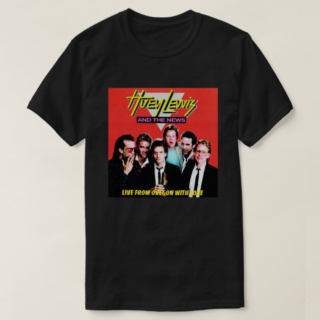 American singer, songwriter, and actor Huey Lewis  T-Shirt (Design Front)
